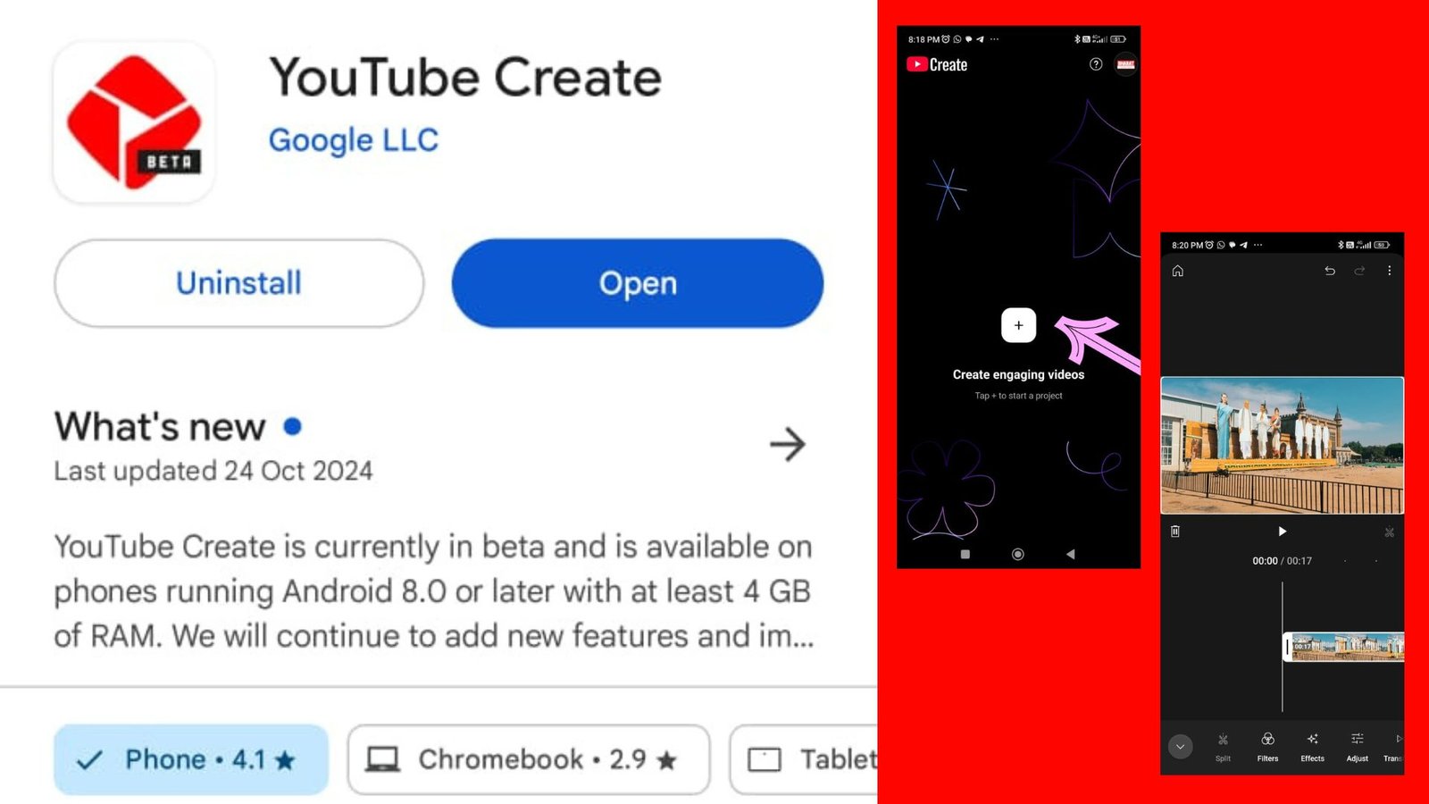 YouTube Create App